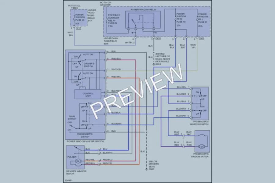 2000 Acura Integra Power Windows wiring diagram preview