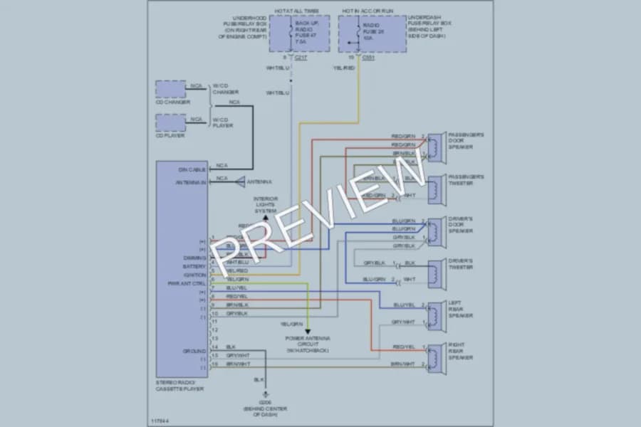 2000 Acura Integra Radio wiring diagram preview