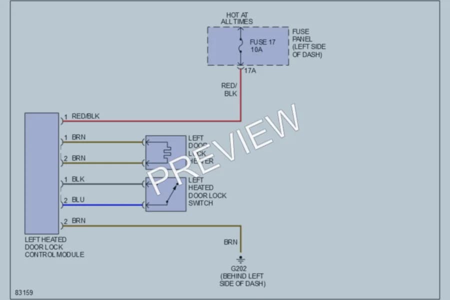 2000 Audi A4 Power Door Locks wiring diagram preview