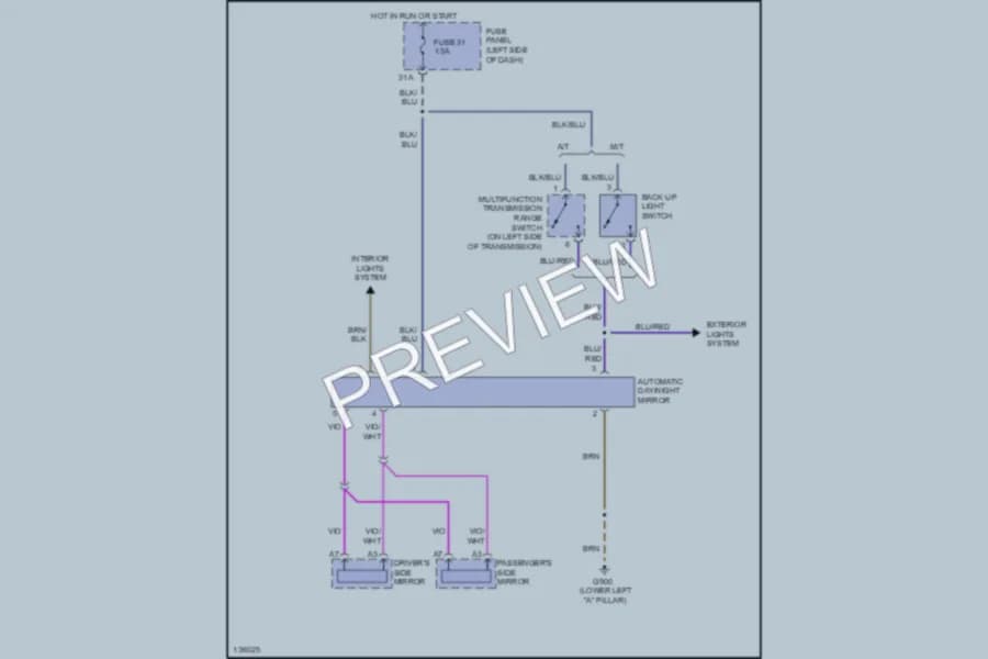 2000 Audi A6 Power Mirrors wiring diagram preview