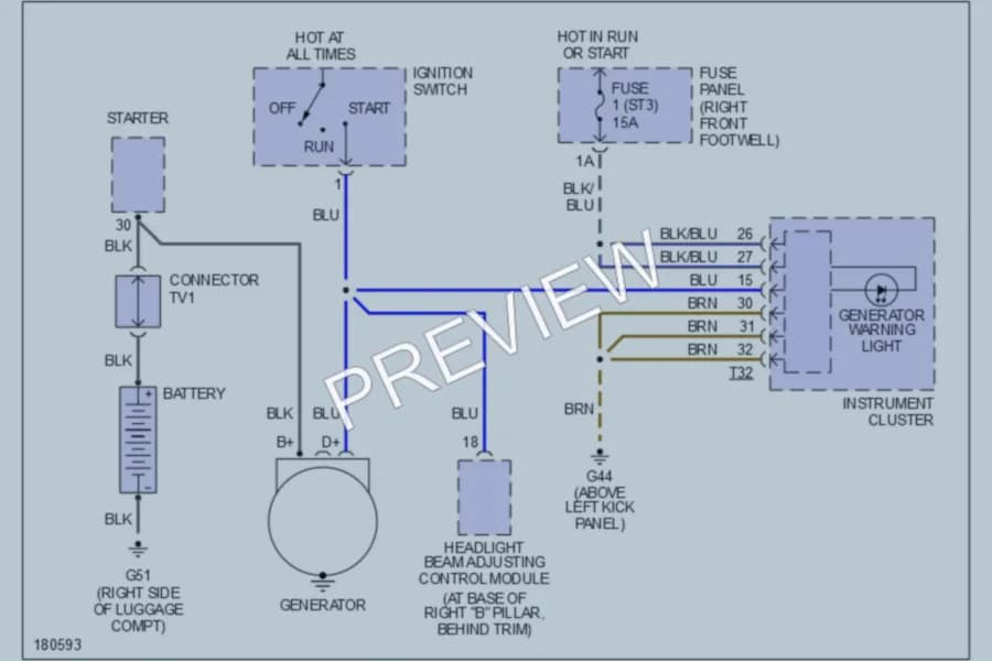 2000 Audi A8 Starting Charging wiring diagram preview