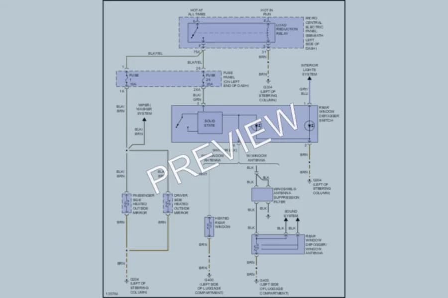 2000 Audi TT Defoggers wiring diagram preview