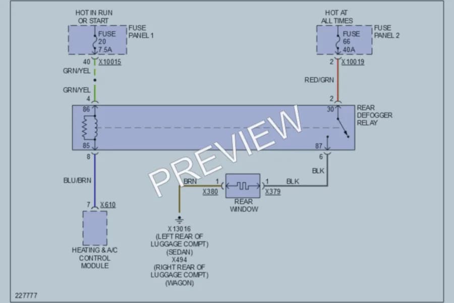 2000 BMW 528 Defoggers wiring diagram preview