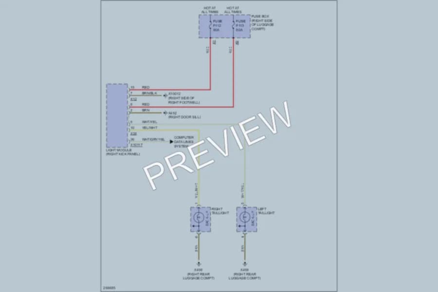 2000 BMW 740 Exterior Lights wiring diagram preview