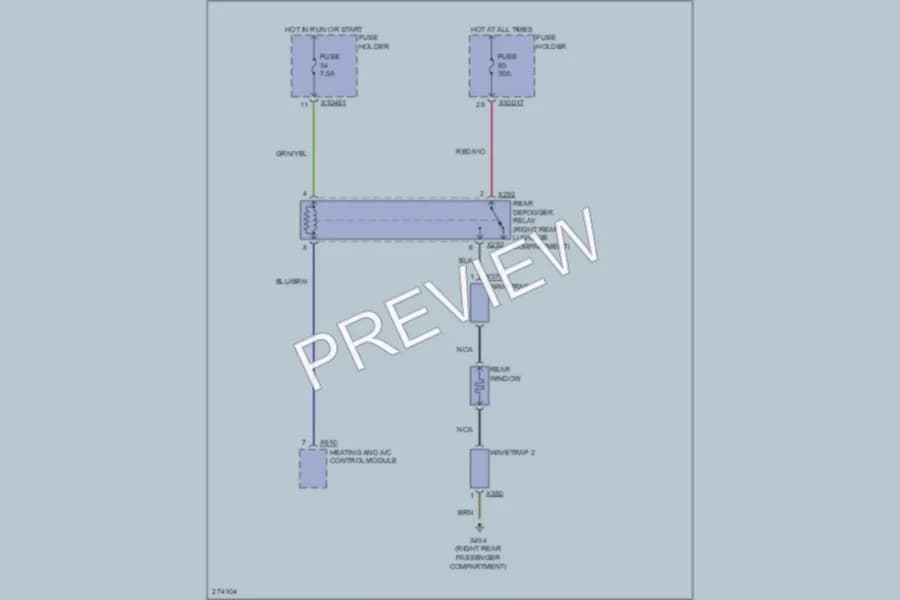 2000 BMW X5 Defoggers wiring diagram preview