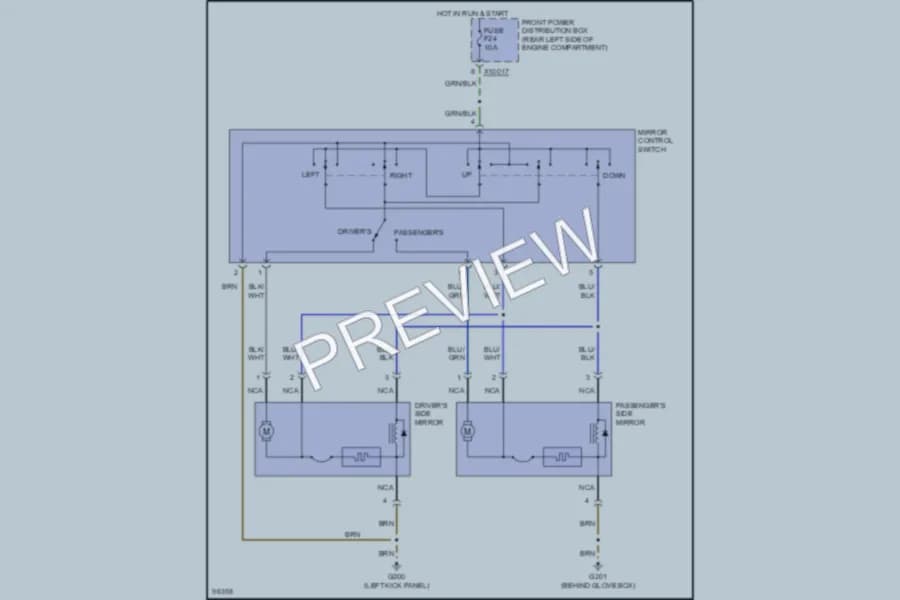 2000 BMW Z3 Power Mirrors wiring diagram preview