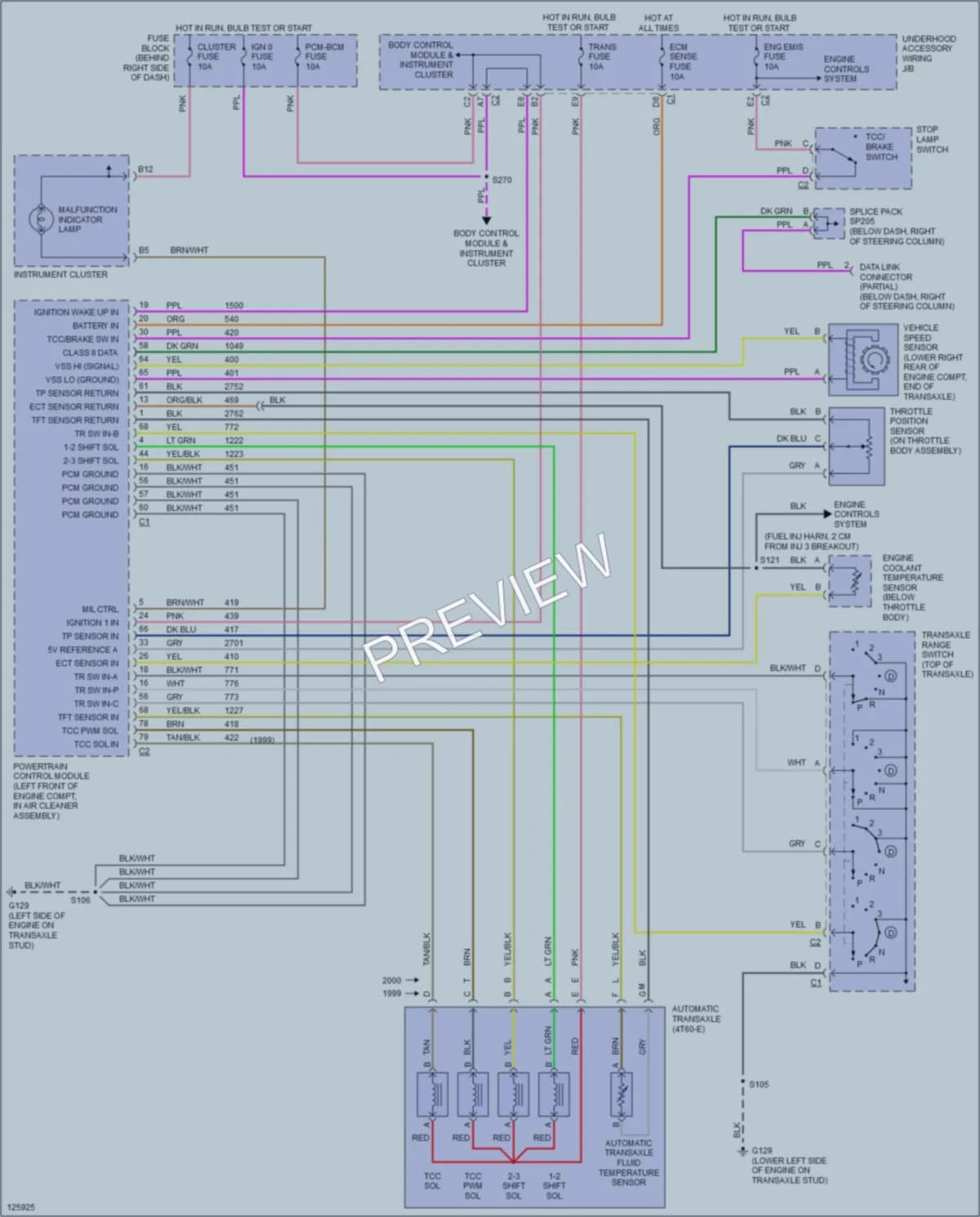 2000 Buick Century Transmission wiring diagram preview