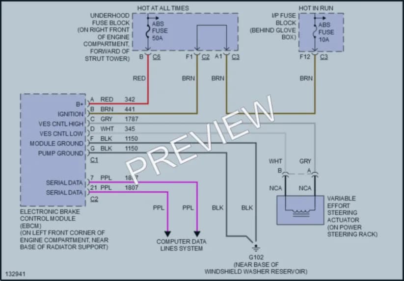 2000 Buick ParkAvenue Electronic Power Steering wiring diagram preview