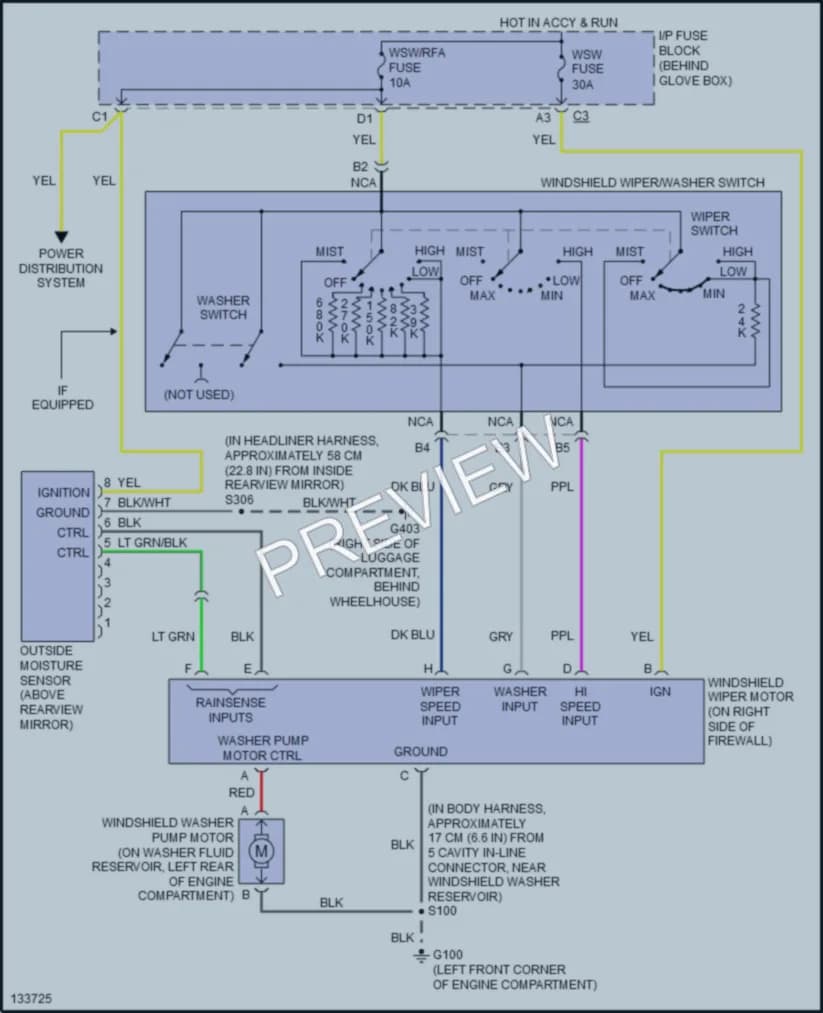 2000 Buick ParkAvenue Wiper Washer wiring diagram preview