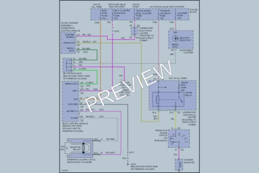2000 Buick Regal Anti Theft wiring diagram preview