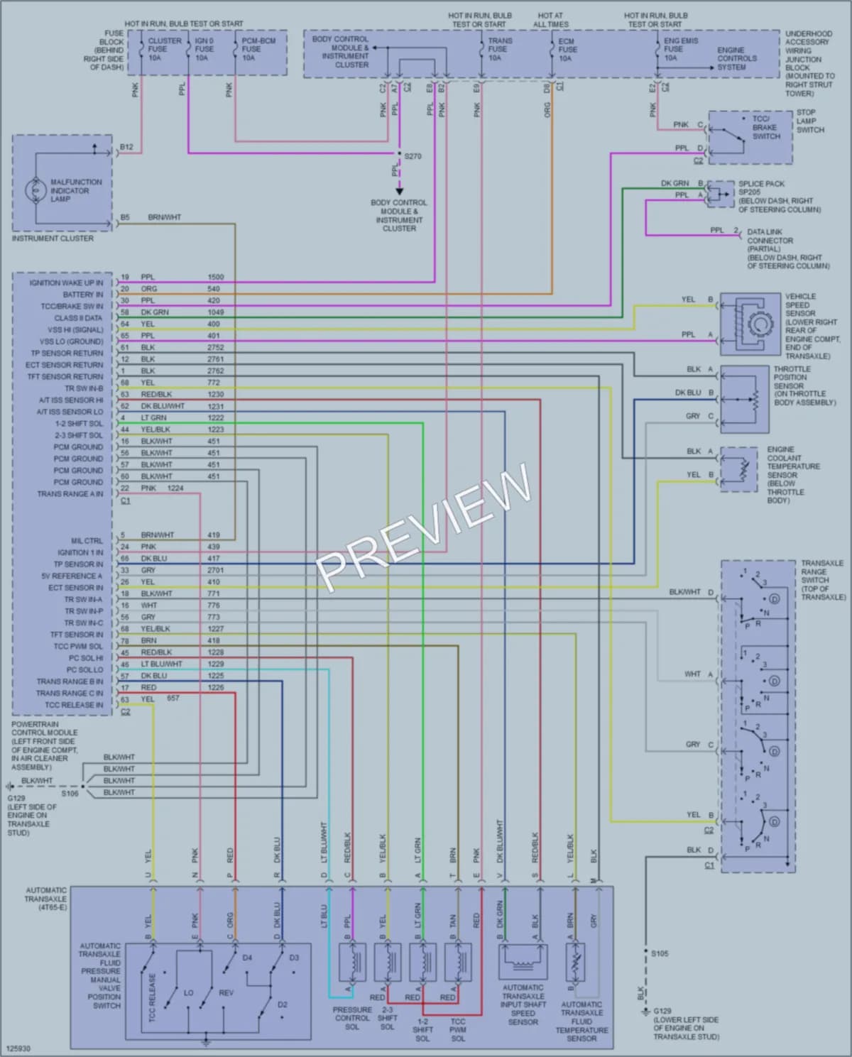 2000 Buick Regal Transmission wiring diagram preview