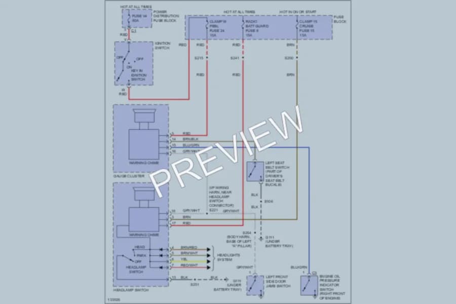 2000 Cadillac Catera Warning Systems wiring diagram preview