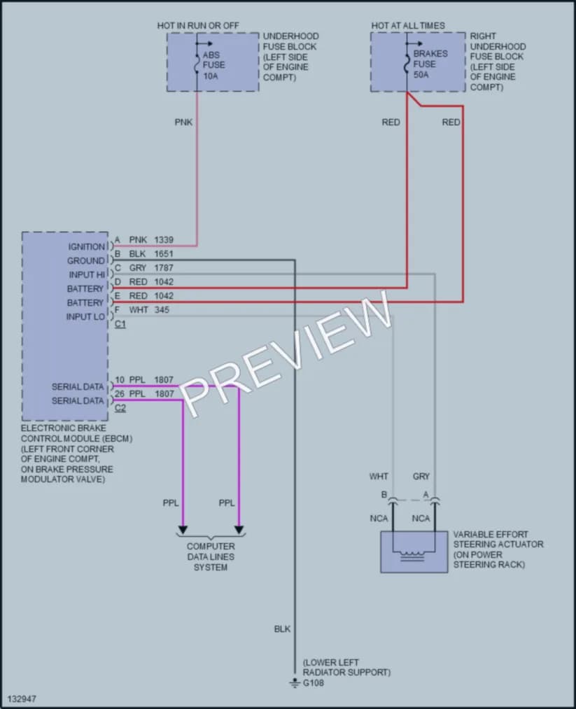 2000 Cadillac Eldorado Electronic Power Steering wiring diagram preview
