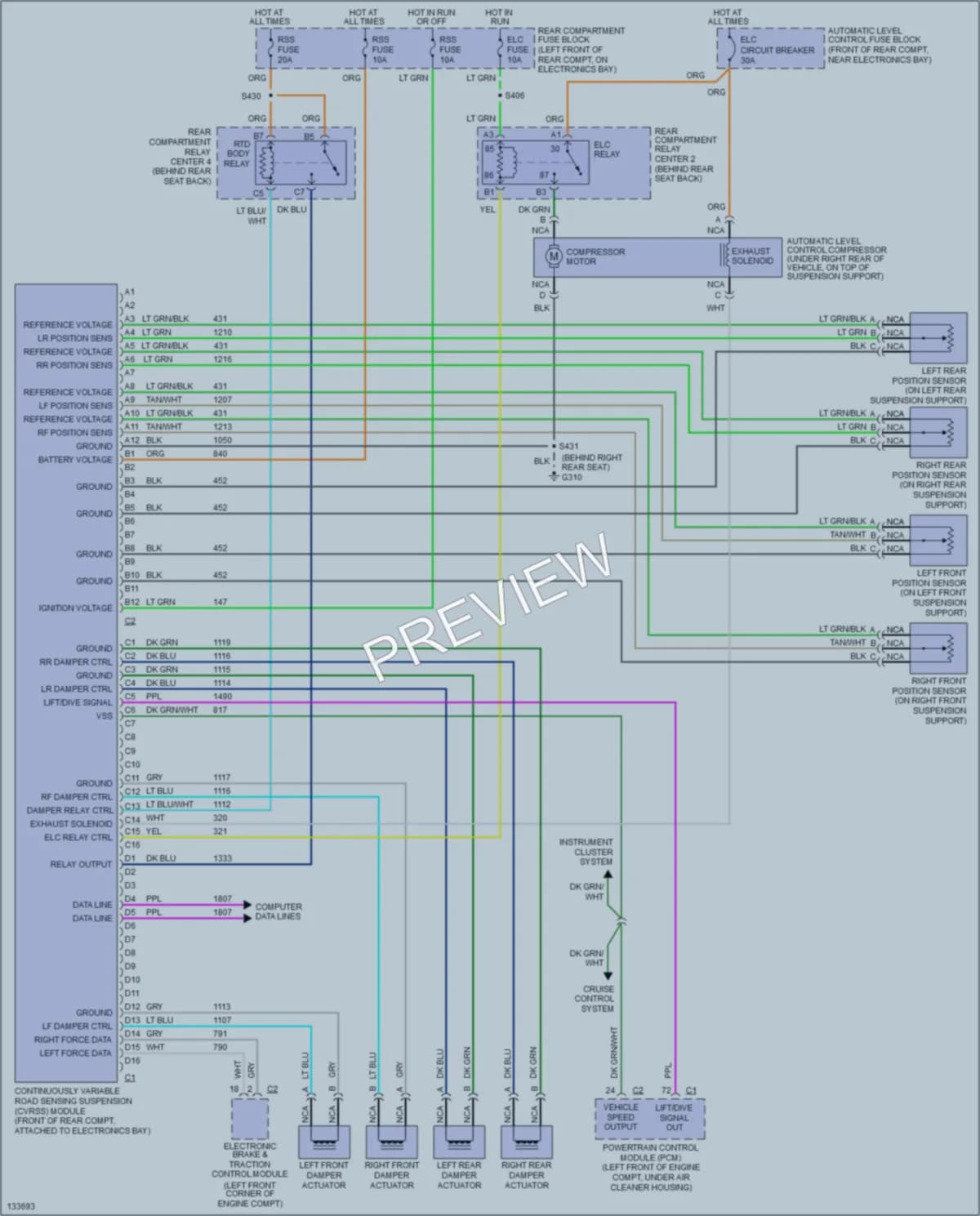 2000 Cadillac Eldorado Electronic Suspension wiring diagram preview