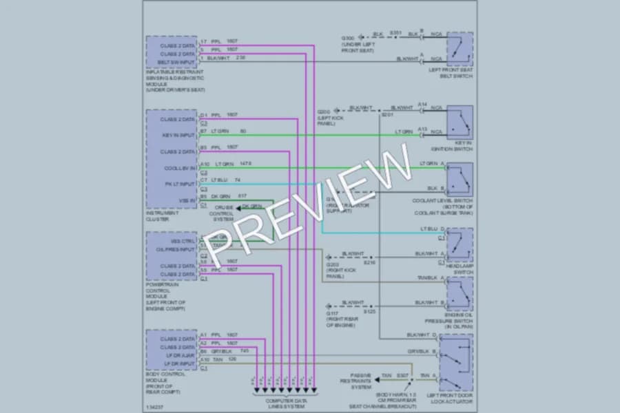 2000 Cadillac Eldorado Warning Systems wiring diagram preview