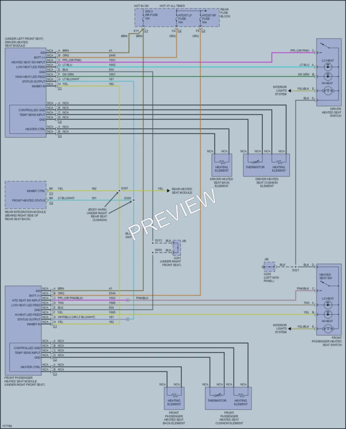 2000 Cadillac Seville Power Seats wiring diagram preview