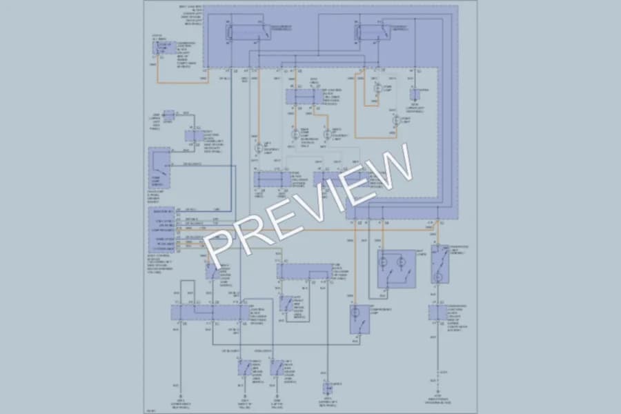 2000 Chevrolet K1500 Interior Lights wiring diagram preview with protected circuit layout