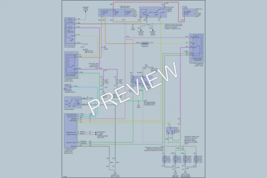 2000 Chevrolet K2500 Headlights wiring diagram preview with protected circuit layout