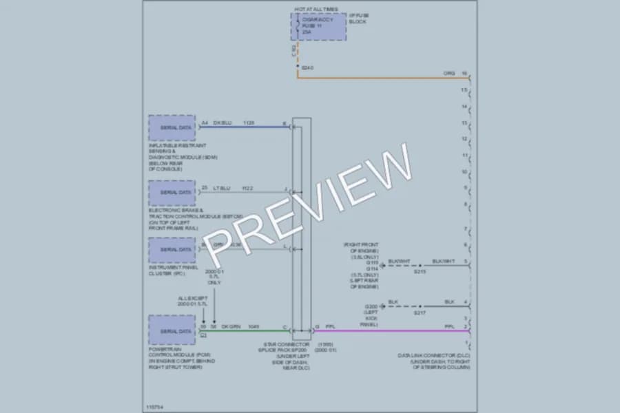 2000 Chevrolet Camaro Computer Data Lines wiring diagram preview