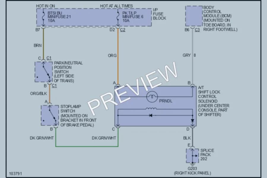 2000 Chevrolet Corvette Shift Interlocks wiring diagram preview