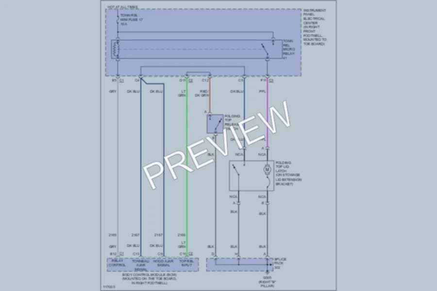 2000 Chevrolet Corvette Trunk Tailgate Fuel Door wiring diagram preview