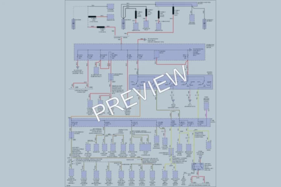 2000 Chevrolet G3500 Power Distribution wiring diagram preview with protected circuit layout
