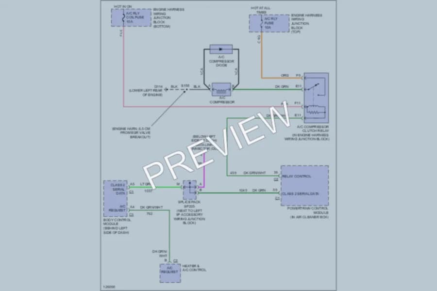 2000 Chevrolet Impala Air Conditioning wiring diagram preview