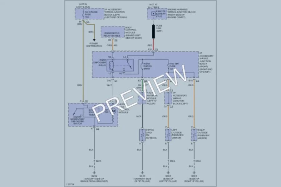 2000 Chevrolet Impala Defoggers wiring diagram preview