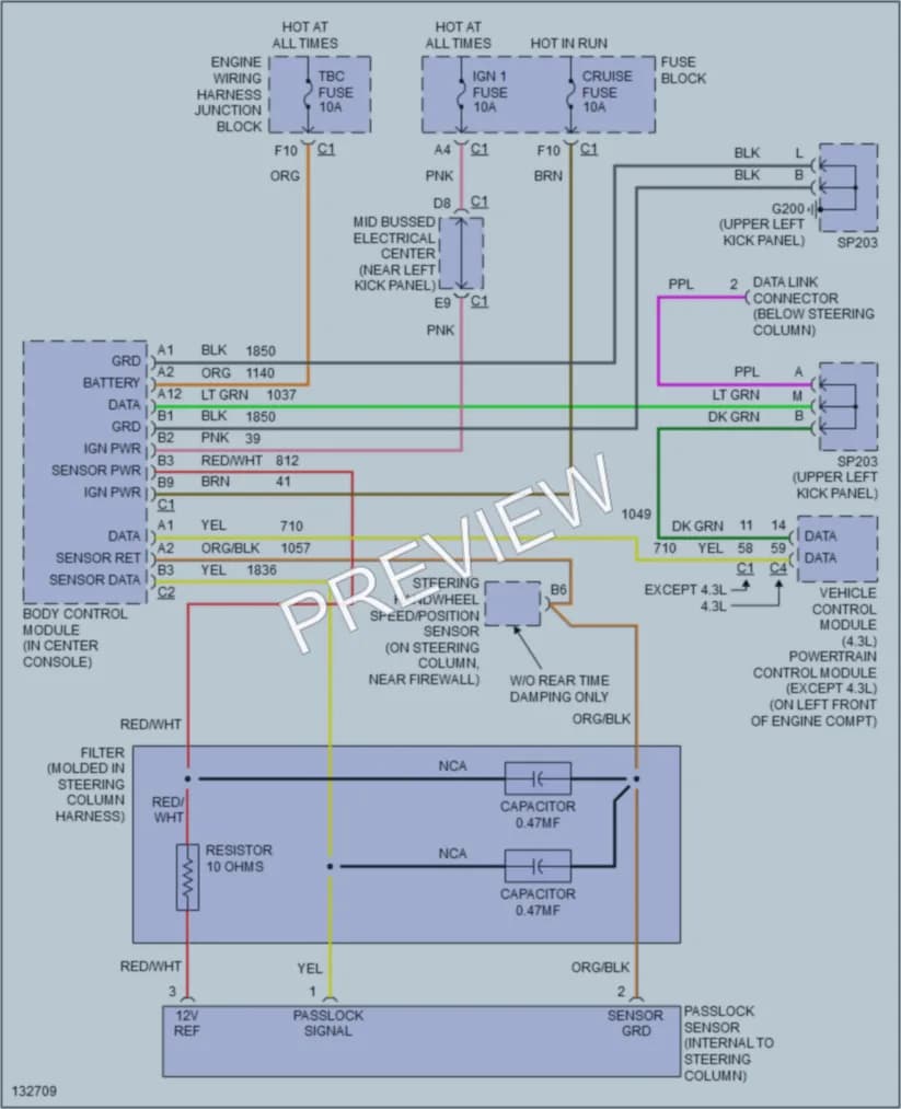 2000 Chevrolet K2500Suburban Anti Theft wiring diagram preview