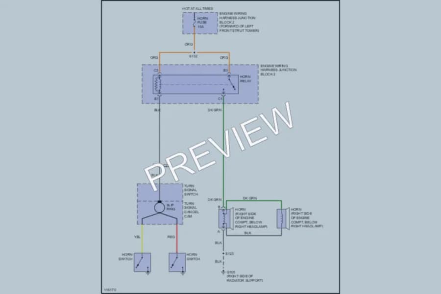 2000 Chevrolet Lumina Horn wiring diagram preview