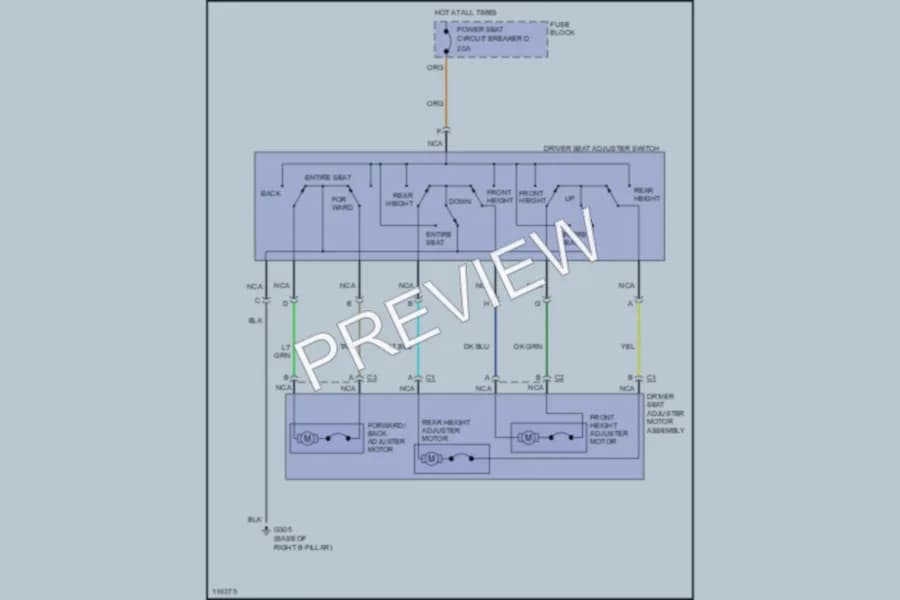 2000 Chevrolet Lumina Power Seats wiring diagram preview
