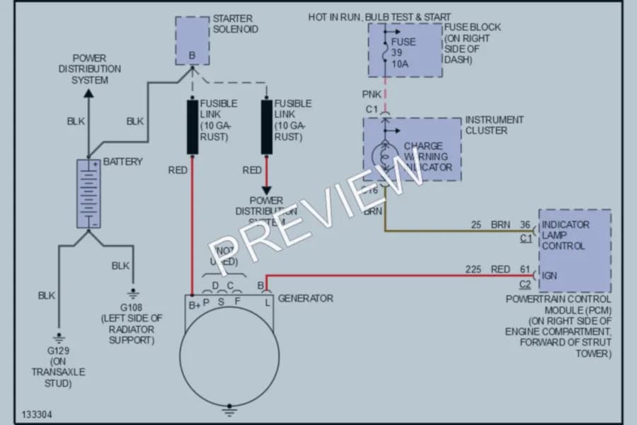 2000 Chevrolet Lumina Starting Charging wiring diagram preview