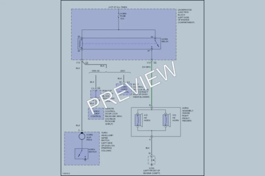 2000 Chevrolet Malibu Horn wiring diagram preview