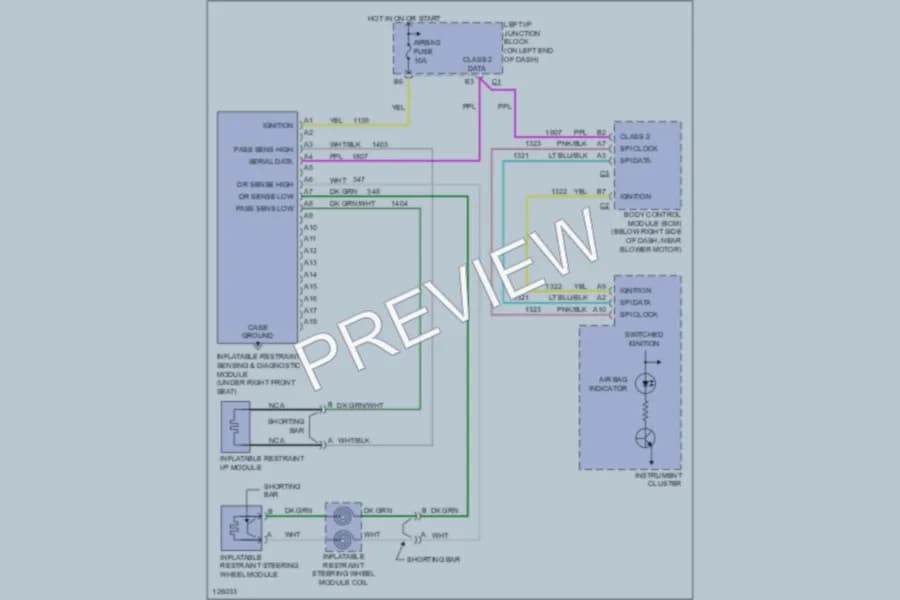 2000 Chevrolet Malibu Supplemental Restraints wiring diagram preview