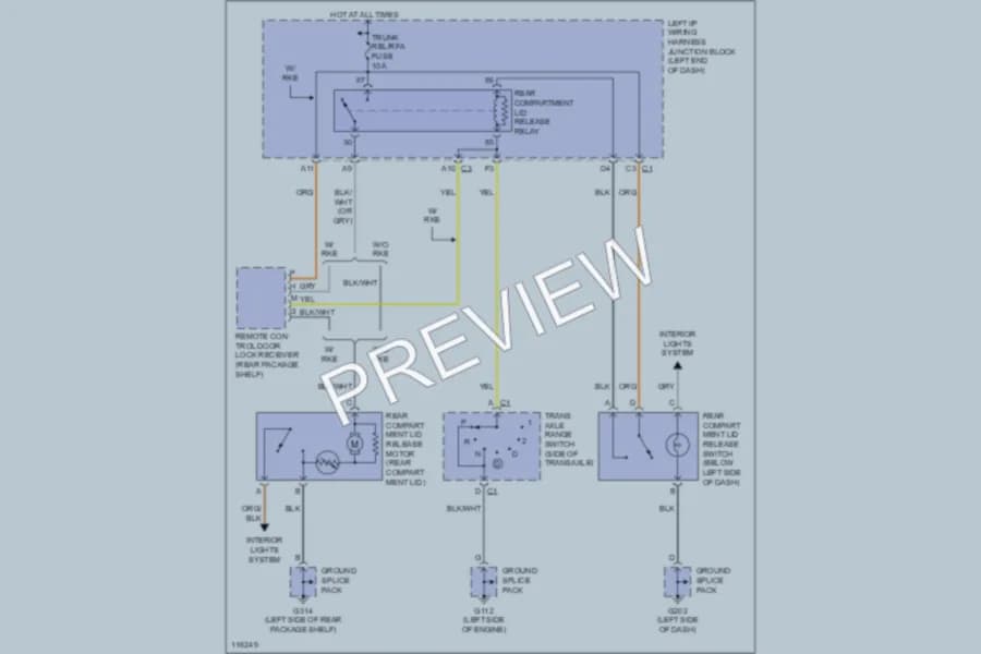 2000 Chevrolet Malibu Trunk Tailgate Fuel Door wiring diagram preview