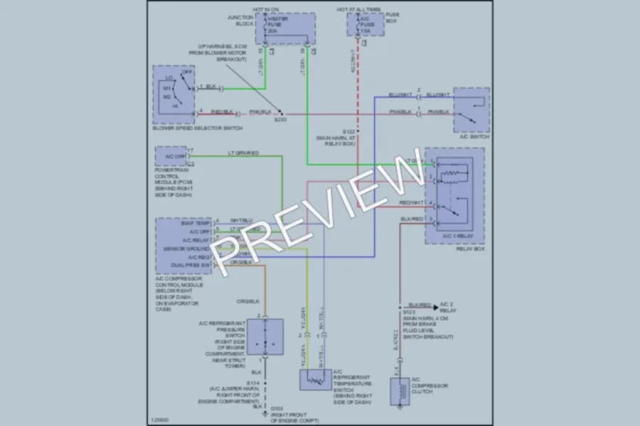 2000 Chevrolet Metro Air Conditioning wiring diagram preview