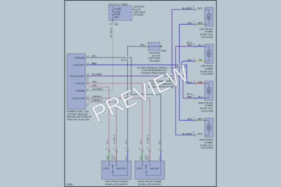 2000 Chevrolet Metro Power Door Locks wiring diagram preview