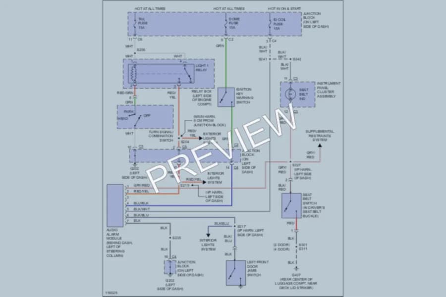 2000 Chevrolet Metro Warning Systems wiring diagram preview