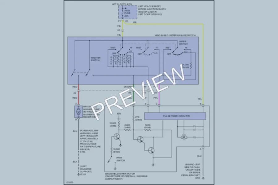 2000 Chevrolet MonteCarlo Wiper Washer wiring diagram preview