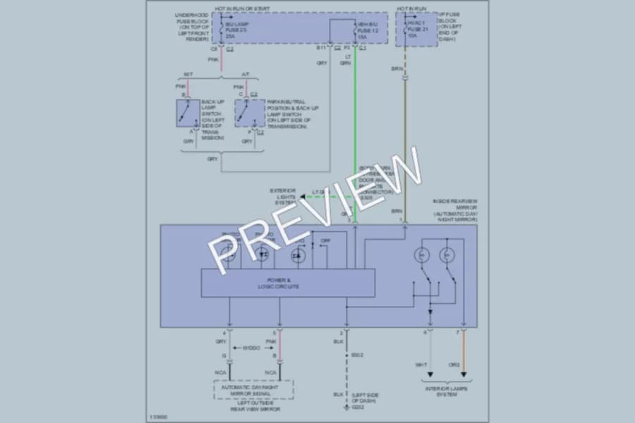 2000 Chevrolet S10 Power Mirrors wiring diagram preview