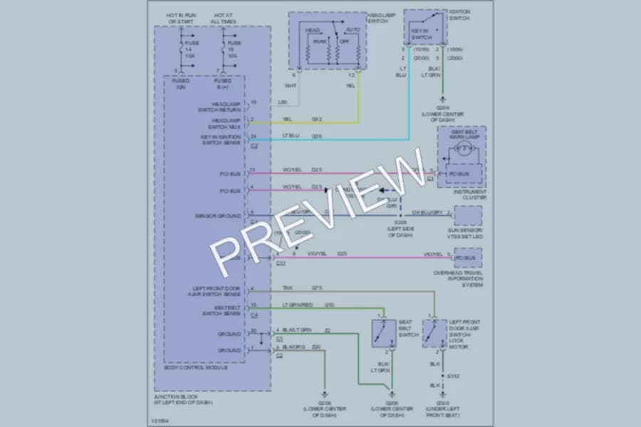 2000 Chrysler Concorde Warning Systems wiring diagram preview
