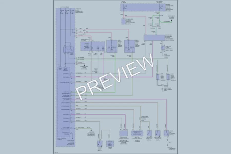 2000 Chrysler 2D Convertible Anti Theft wiring diagram preview with protected circuit layout