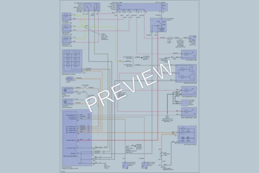 2000 Chrysler 2D Convertible Interior Lights wiring diagram preview with protected circuit layout