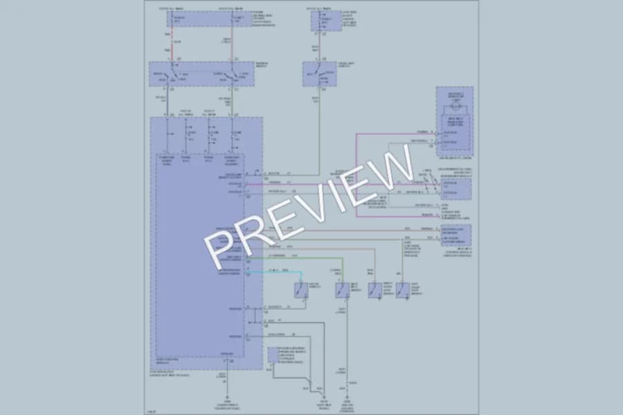 2000 Chrysler 2D Convertible Warning Systems wiring diagram preview with protected circuit layout
