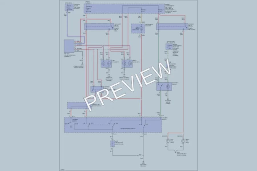 2000 Chrysler 2D Coupe Headlights wiring diagram preview with protected circuit layout