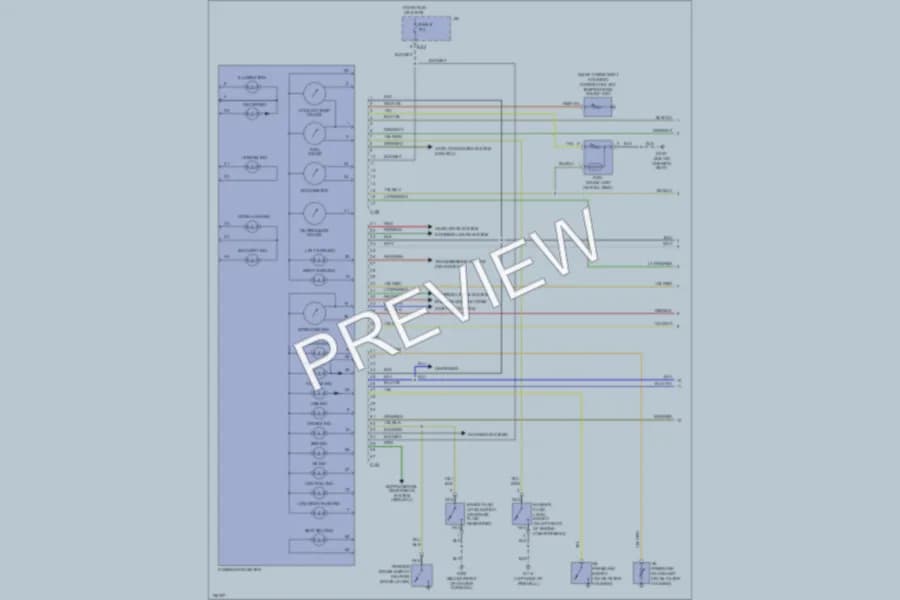 2000 Chrysler 2D Coupe Instrument Cluster wiring diagram preview with protected circuit layout