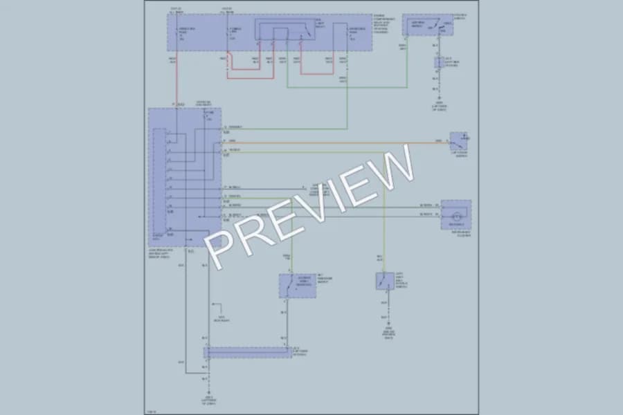 2000 Chrysler 2D Coupe Warning Systems wiring diagram preview with protected circuit layout