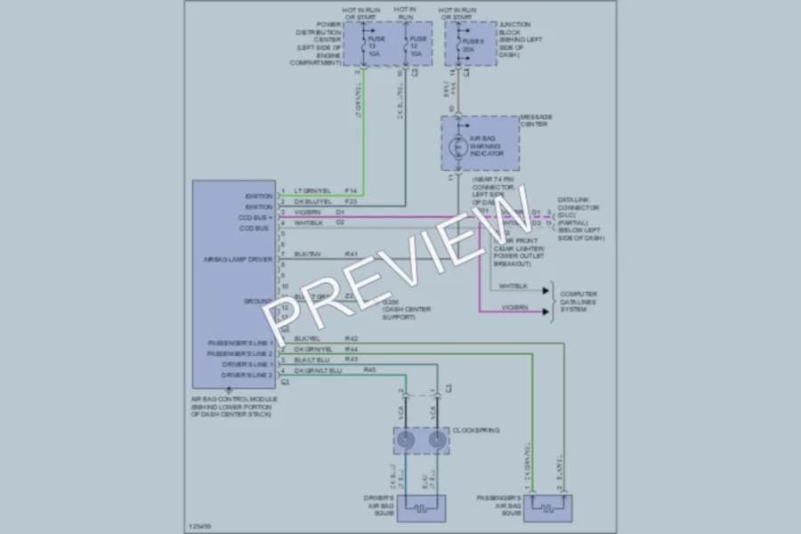 2000 Chrysler TownCountry Supplemental Restraints wiring diagram preview