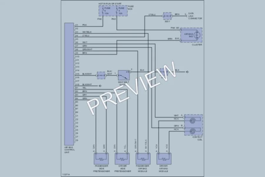 2000 Daewoo Nubira Supplemental Restraints wiring diagram preview