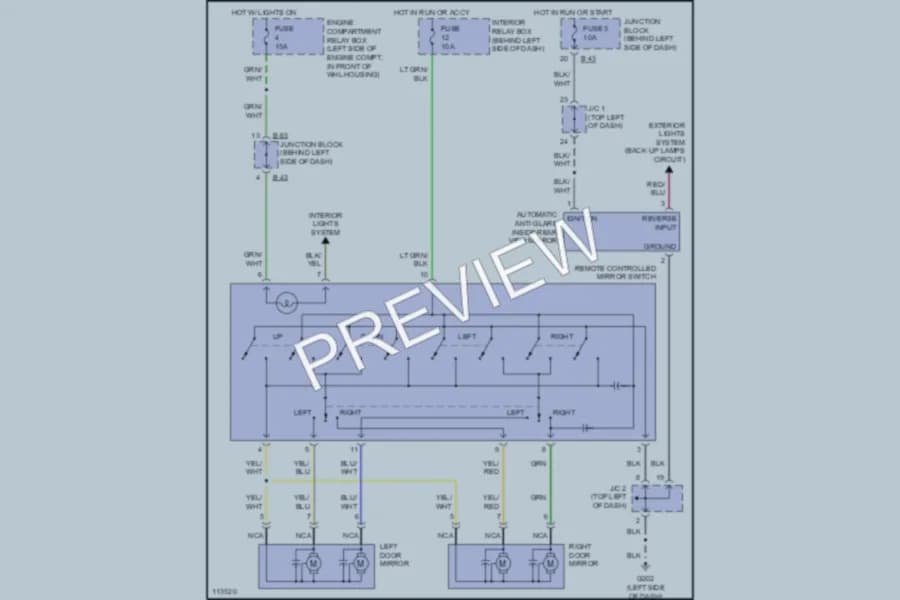 2000 Dodge Avenger Power Mirrors wiring diagram preview